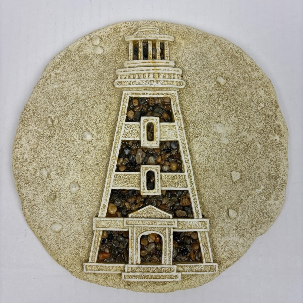 Vintage Spoontiques Lighthouse Stepping Stone Wall Hanging Beach House Natural
